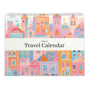 Travel Europe Pink Girly Calendar