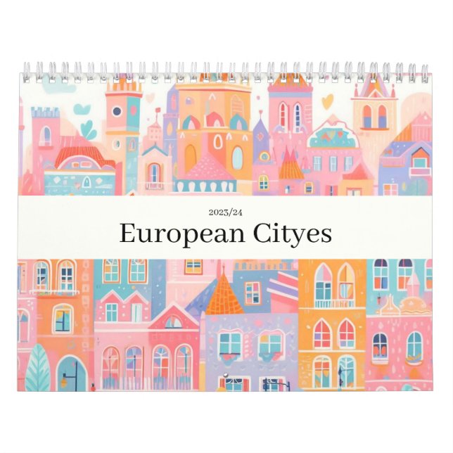 Travel Europe Pink Girly Calendar (Cover)