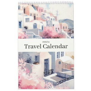 Travel Europe Pink Girly Calendar