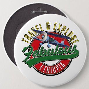 Travel Explore Fabulous Ethiopia logo 6 Cm Round Badge