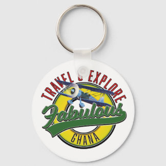 Travel explore fabulous Ghana logo Key Ring