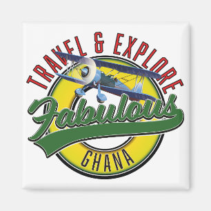 Travel explore fabulous Ghana logo Magnet