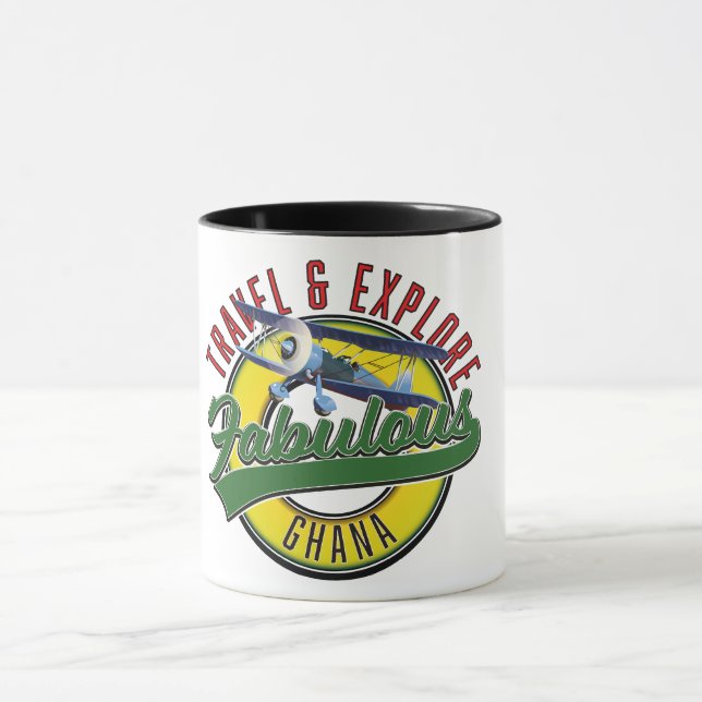 Travel explore fabulous Ghana logo Mug (Center)