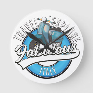 Travel Explore Fabulous Italy  Round Clock