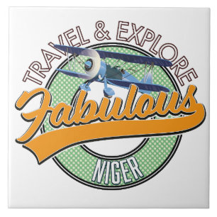 travel explore fabulous Niger logo Car Magnet Ceramic Tile