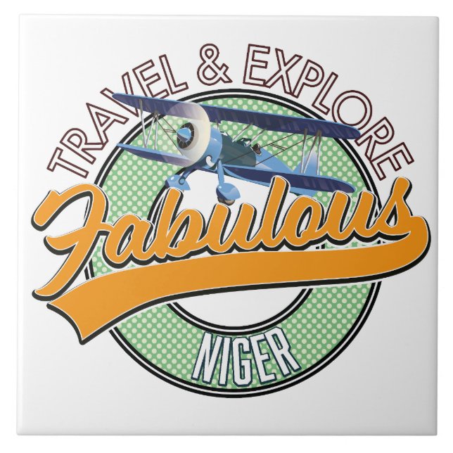 travel explore fabulous Niger logo Car Magnet Ceramic Tile (Front)