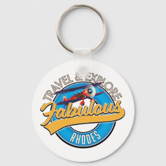 Travel & Explore Fabulous Rhodes logo Key Ring