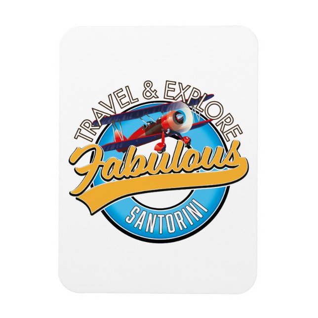 Travel & Explore Fabulous Santorini Magnet (Vertical)