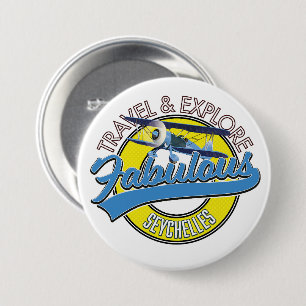travel explore fabulous Seychelles logo 7.5 Cm Round Badge