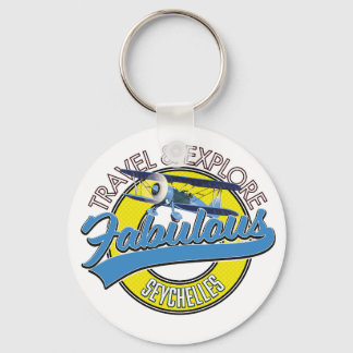 travel explore fabulous Seychelles logo Key Ring