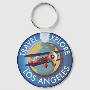 Travel explore Los Angeles logo Key Ring