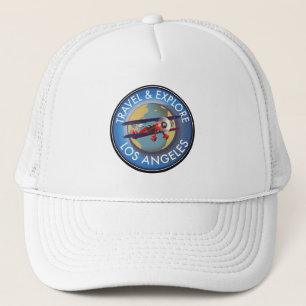 Travel explore Los Angeles logo Trucker Hat