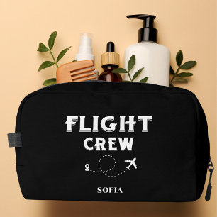 Travel Flight Crew Aeroplane Vacation Black Custom Dopp Kit