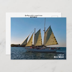 Travel Florida - Key West Sunset Sailboat Cruise Postcard