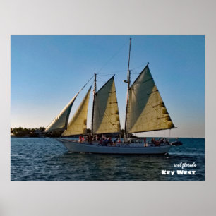 Travel   Florida - Key West Sunset Sailboat Cruise Poster