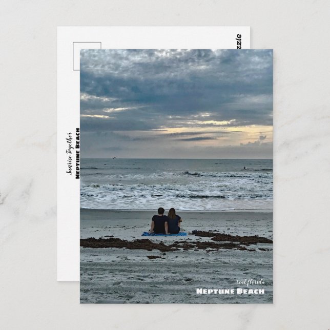 Travel | Florida - Neptune Beach Sunrise Together Postcard (Front/Back)