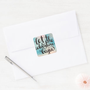 Travel Forest Trees Adventure Begins Square Sticker