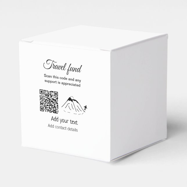 Travel fund vacation honeymoon donation add name  favour box (Front Side)