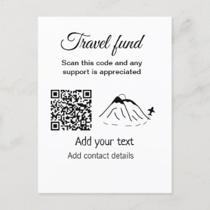 Travel fund vacation honeymoon donation add name postcard