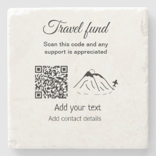 Travel fund vacation honeymoon donation add name stone coaster