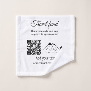 Travel fund vacation honeymoon donation add name wash cloth