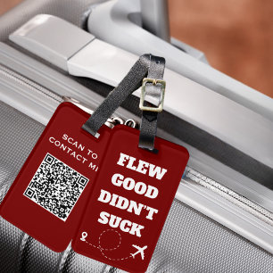 Travel Funny “Flew Good Didn’t Suck” and Aeroplane Luggage Tag