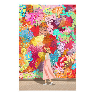 Travel girl colourful photo print