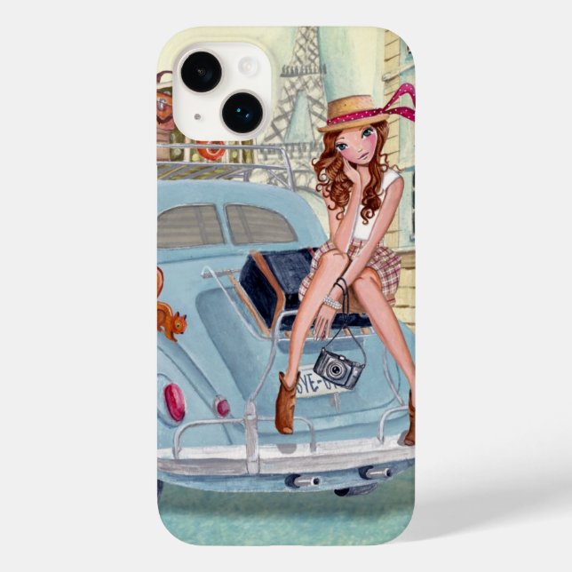 Travel girl in Paris | Iphone 7 case (Back)