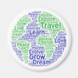 Travel globe magnet