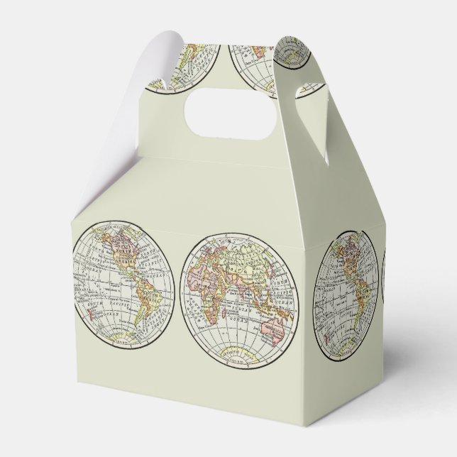 Travel Globe Map Earth 1916 World Atlas  Favour Box (Front Side)