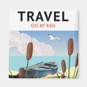 Travel go by Rail Two-Tone Coffee Mug Magnet