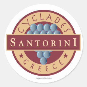 TRAVEL- Greece-Santorini Classic Round Sticker