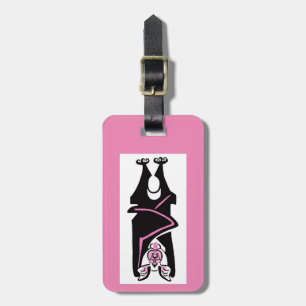Travel - Hand drawn -Black BAT- Wildlife - Luggage Tag
