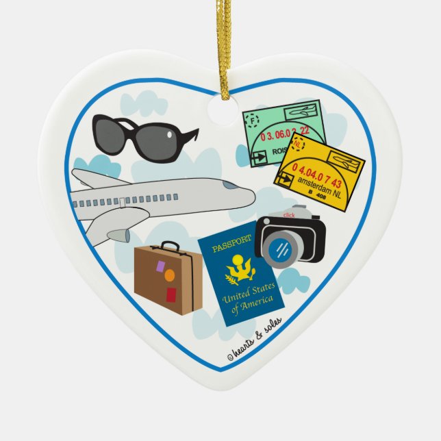 Travel Heart Ornament (Front)