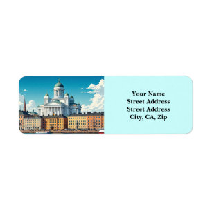 Travel Helsinki Finland Return Address Label
