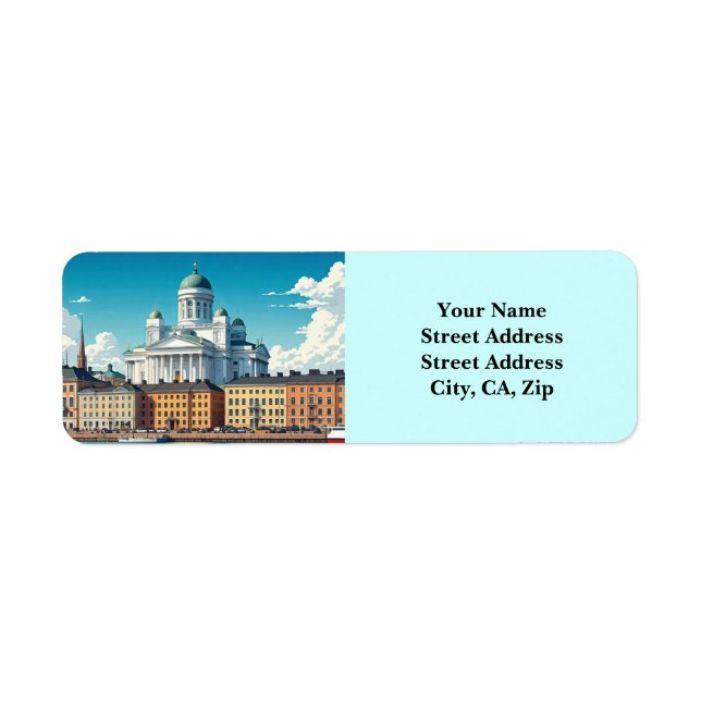 Travel Helsinki Finland Return Address Label (Front)