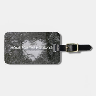 Travel Home For The Holidays Photo Love Snow Heart Luggage Tag