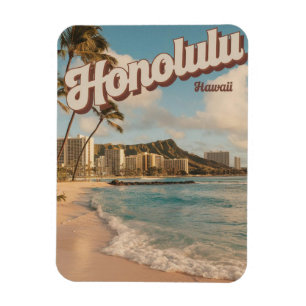 Travel Honululu, Hawaii tropical beach gifts Magnet