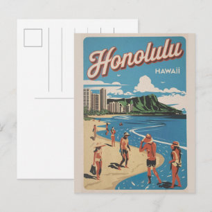 Travel Honululu, Hawaii tropical beach gifts Postcard