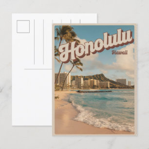 Travel Honululu, Hawaii tropical beach gifts Postcard