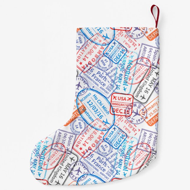 Travel icon small christmas stocking (Back)