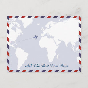 travel ideas . world map postcard