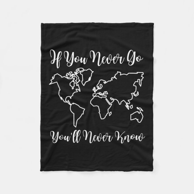 Travel - If You Never Go, You'll Never Know  Fleece Blanket (Front)