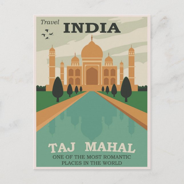 Travel India Taj Mahal /Retro Postcard (Front)