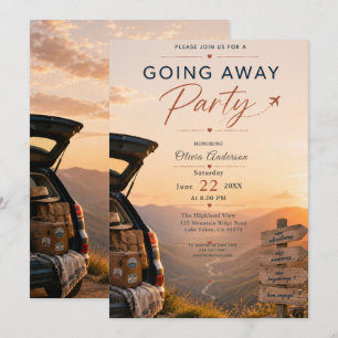 Travel Inspired Going Away Party Invitation