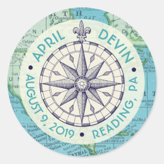 Travel Invitation Suite Stick Classic Round Sticker