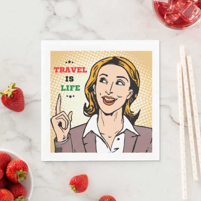 Travel Is Life Paper Napkin (Insitu)