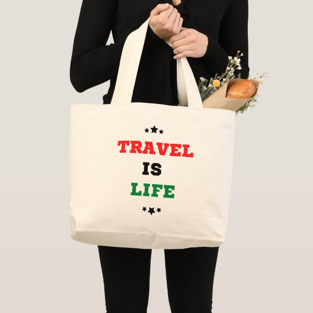 Travel Is Life Tote Bag (Front (Product))
