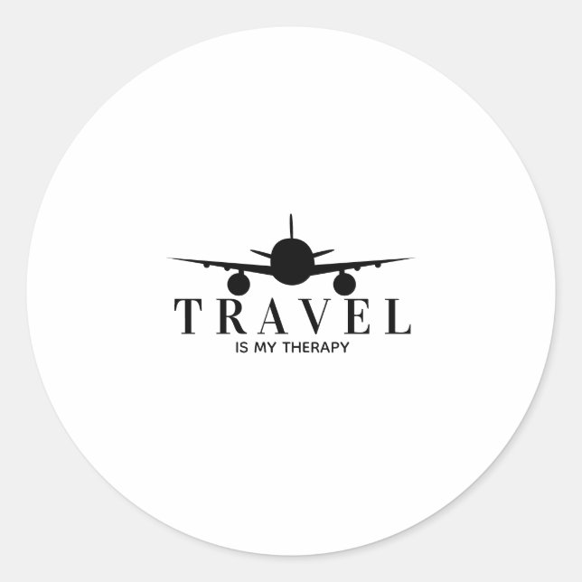 Travel is my tharapy classic round sticker (Front)