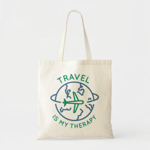 Travel Is My Therapy Tote Bag